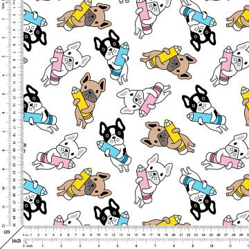 Ellerinde Kalem Tutan French Bulldog Köpekler