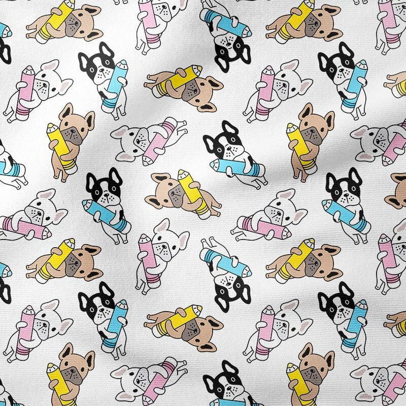Ellerinde Kalem Tutan French Bulldog Köpekler