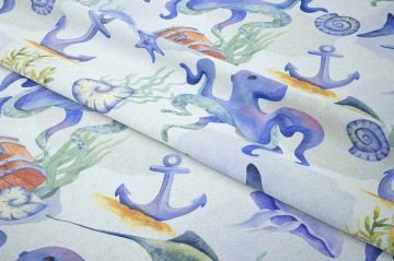 Deniz Canlıları Desenli Çocuk Kumaş