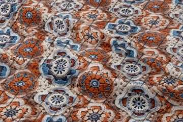 3D Renkli Örgü Çiçek Desenli Çok Amaçlı Dekoratif Tasarım Dijital Baskı Kumaş