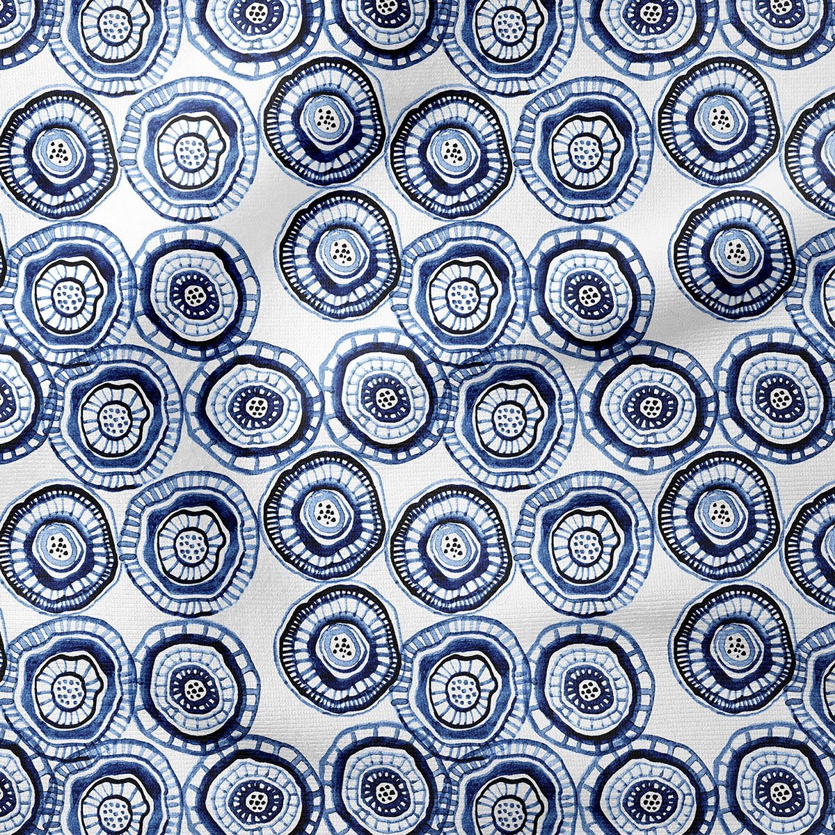 Mavi Geometrik Desenli Kumaş