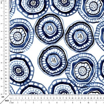 Mavi Geometrik Desenli Kumaş