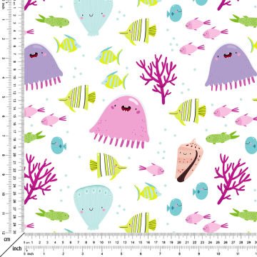 Fosfor Renkli Denizanası ve Balıklar