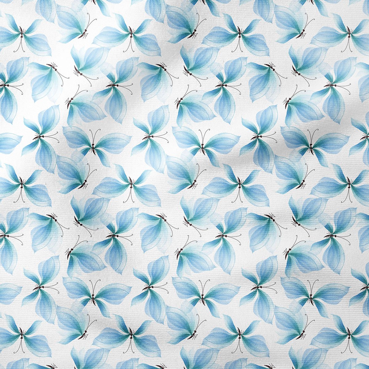 Blue Butterfly Patterned Fabric