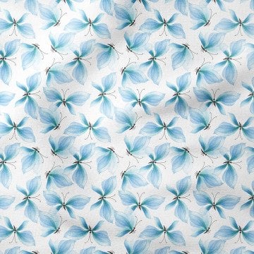 Blue Butterfly Patterned Fabric