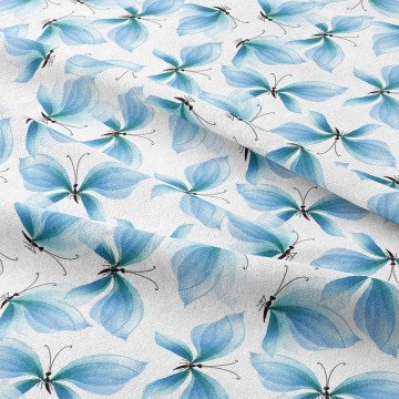 Blue Butterfly Patterned Fabric