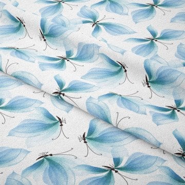 Blue Butterfly Patterned Fabric