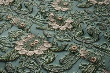 3D Renkli Dantel Çiçek Desenli Çok Amaçlı Dekoratif Tasarım Dijital Baskı Kumaş