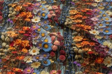 3D Colorful Flower Patterned Multi-Purpose Decorative Design Digital Printing Fabric