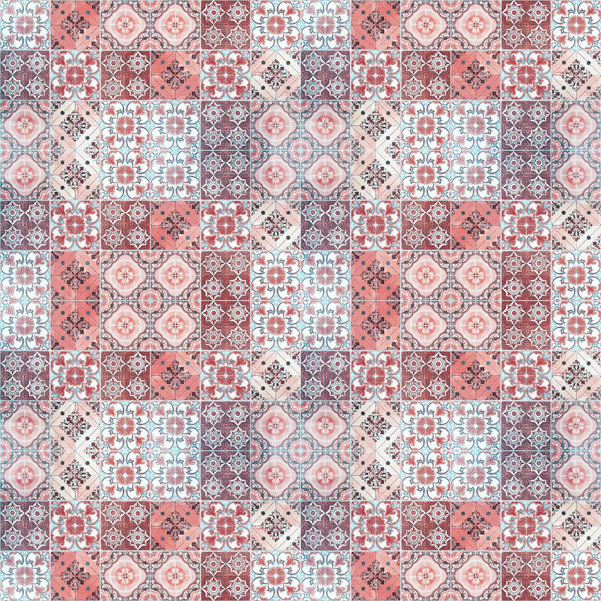 Soft Tonlu Patchwork Desenli Dijital Baskılı Kumaş