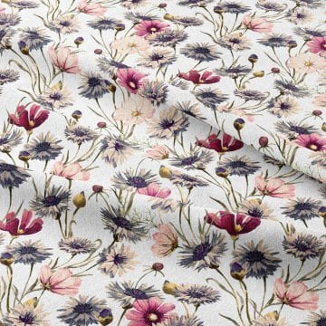 Pastel Tonlu Karanfil Desenli Kumaş