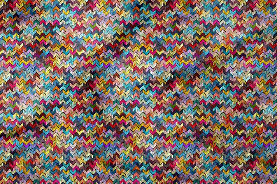 Renkli Zigzag Desenli Dijital Baskılı Kumaş