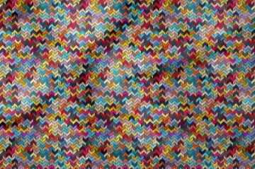 Renkli Zigzag Desenli Dijital Baskılı Kumaş