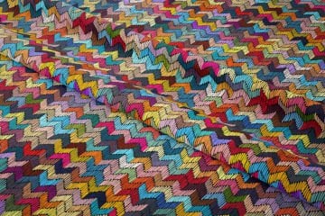Renkli Zigzag Desenli Dijital Baskılı Kumaş