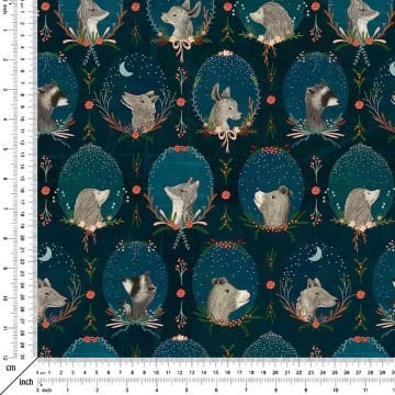 Animals in Navy Blue and Turquoise Wreaths
