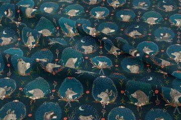 Animals in Navy Blue and Turquoise Wreaths