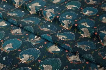 Animals in Navy Blue and Turquoise Wreaths