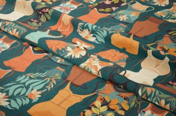 Bikini Mayo Desenli Tropikal Dekoratif Kumaş