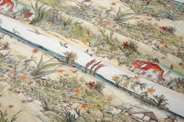 Sahil Manzaralı Deniz Temalı Dekoratif Kumaş