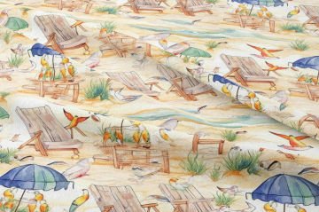 Sahil Temalı Yazlık Dekoratif Kumaş