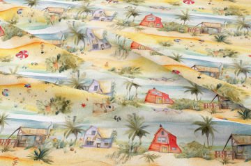 Yazlık Sahil Evleri Dekoratif Kumaş