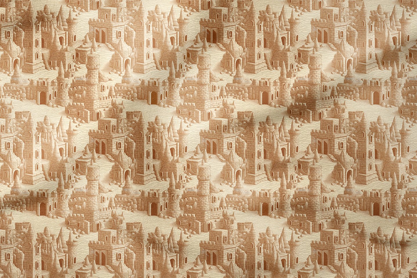 Kumdan Kale Desenli Dekoratif Kumaş