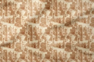 Kumdan Kale Desenli Dekoratif Kumaş