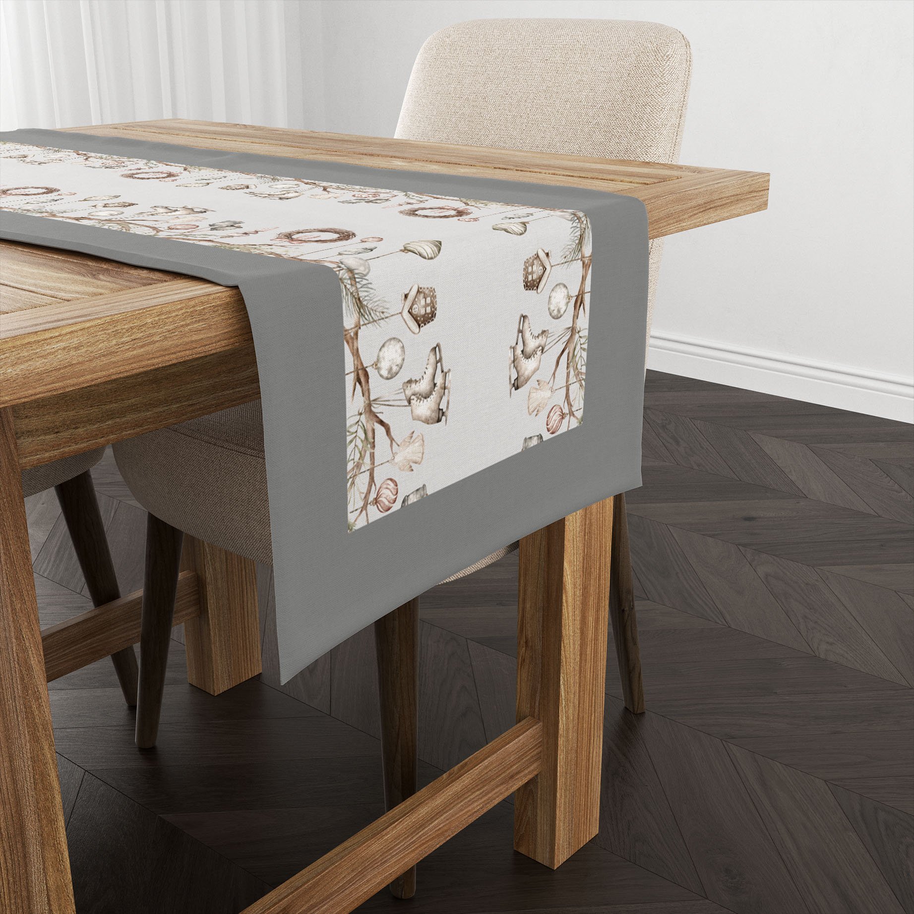 Yılbaşı Koleksiyonu- Yılbaşı Runner Dikişsiz Panel Kumaş