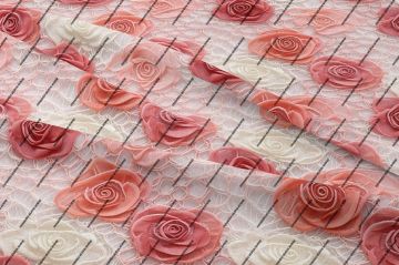 3D Renkli Çiçek Desenli Çok Amaçlı Dekoratif Tasarım Dijital Baskı Kumaş