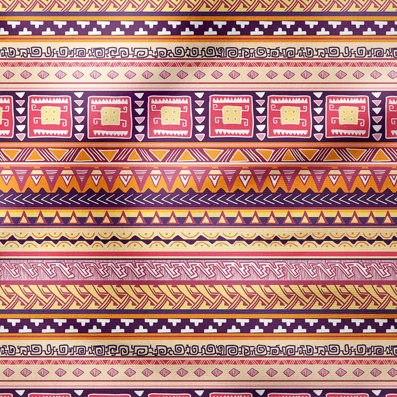 Pembe Turuncu Renklerde Etnik Desenler