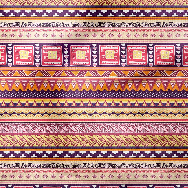 Pembe Turuncu Renklerde Etnik Desenler