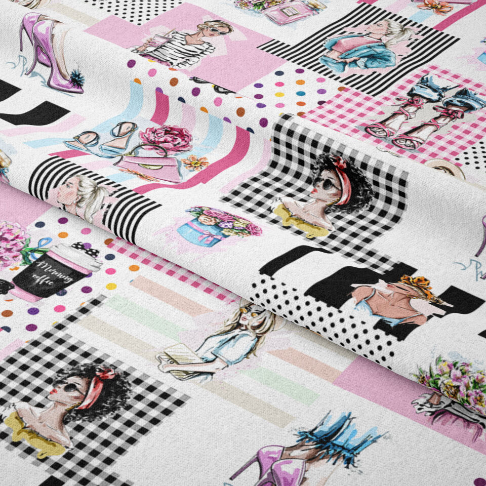 Patchwork Fashion Kızlar Desenli Kumaş