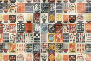 Yaz Koleksiyonu-İskandinav Geometrik Çok Amaçlı Dekoratif Dijital Baskı Kumaş