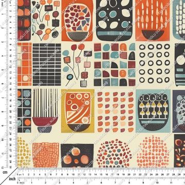 Yaz Koleksiyonu-İskandinav Geometrik Çok Amaçlı Dekoratif Dijital Baskı Kumaş