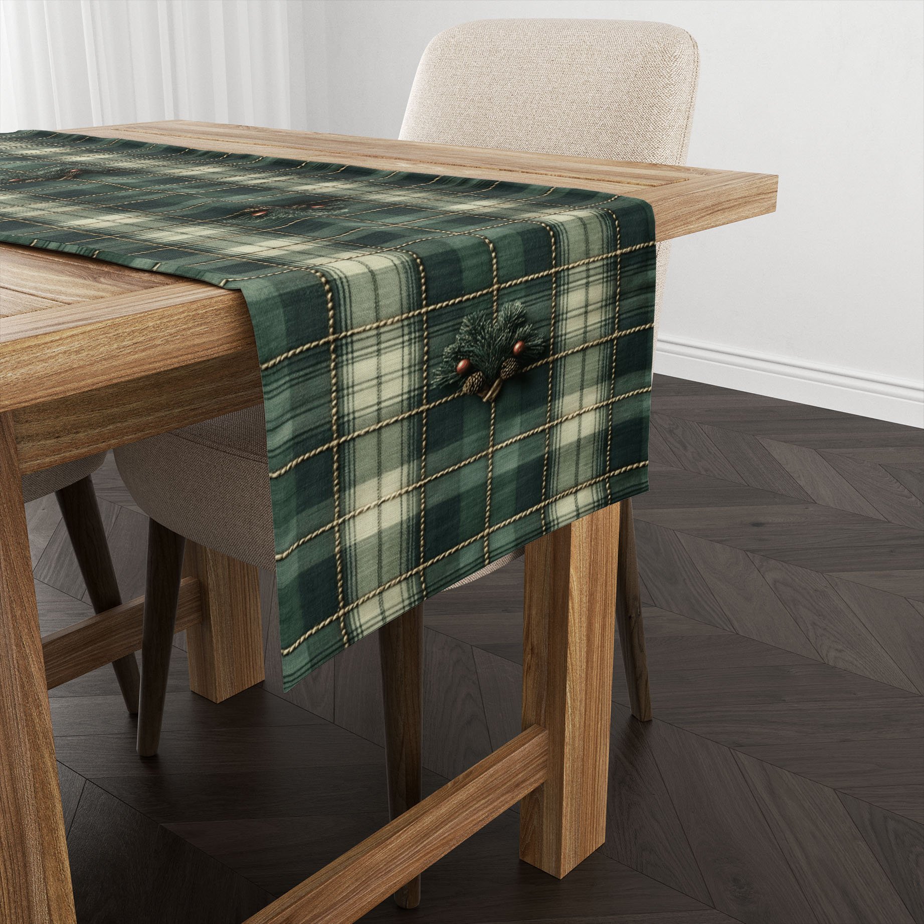 Yılbaşı Koleksiyonu- Yılbaşı Runner Dikişsiz Panel Kumaş