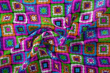 Patchwork Motif Desenli Dijital Baskılı Kumaş