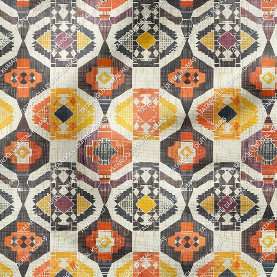 Yaz Koleksiyonu-İskandinav Geometrik Çok Amaçlı Dekoratif Dijital Baskı Kumaş