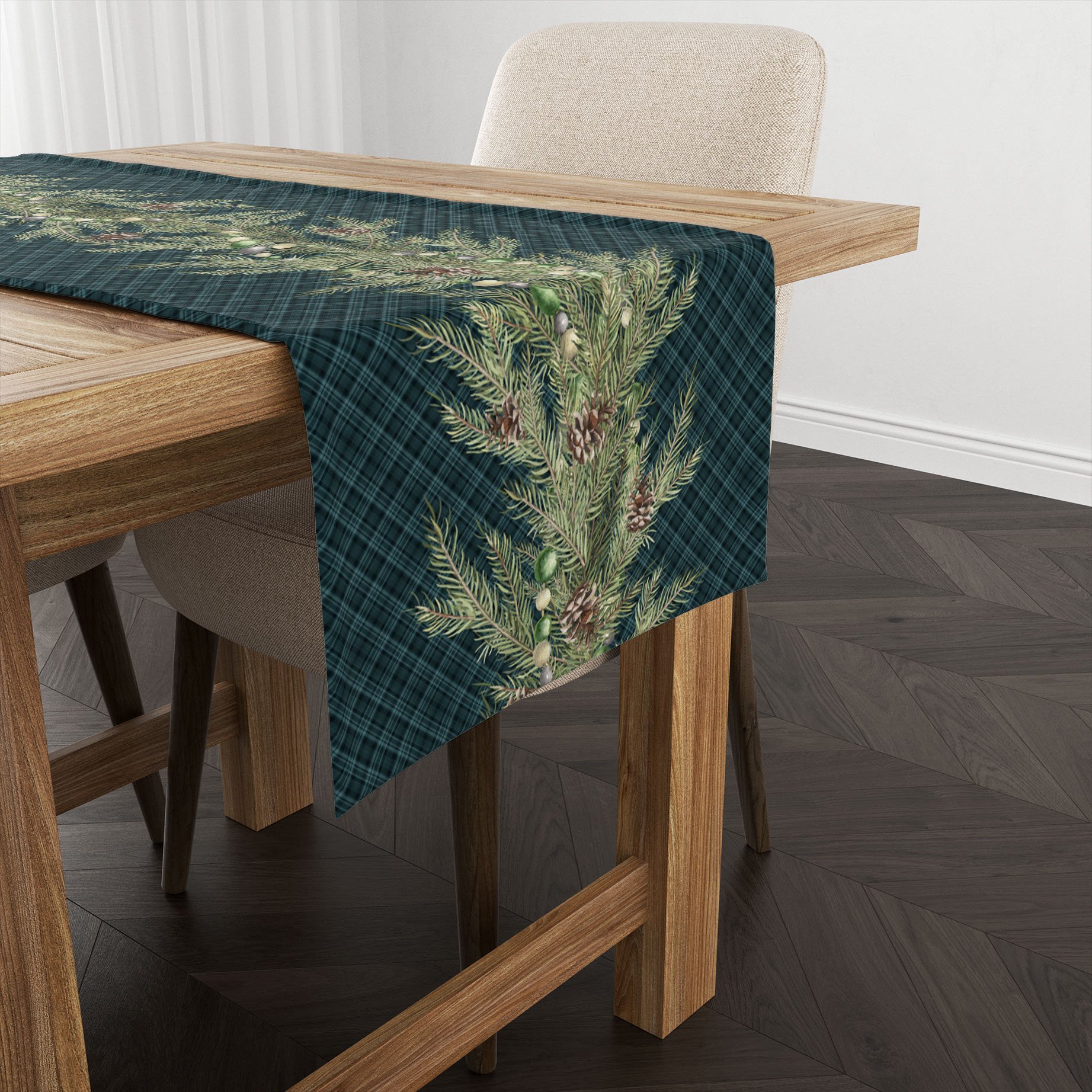 Yılbaşı Koleksiyonu- Yılbaşı Runner Dikişsiz Panel Kumaş