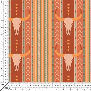 Çizgili Zemine Bohem Desen