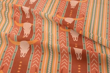 Çizgili Zemine Bohem Desen