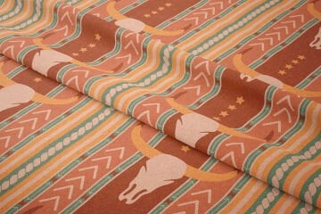 Çizgili Zemine Bohem Desen