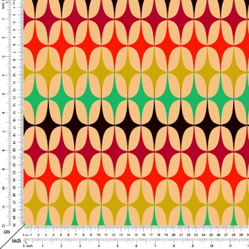 Renkli Geometrik Desenli Dijital Baskılı Kumaş(SONBAHAR İNDİRİMİ)