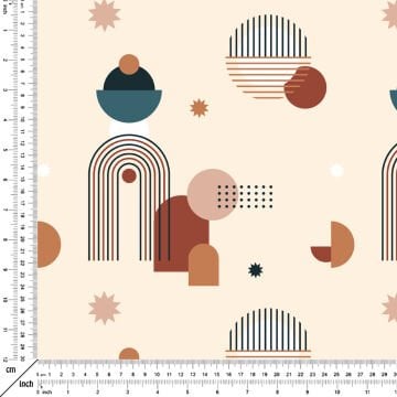 Stilize Boho Geometrik Desen
