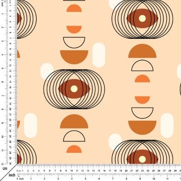 Bohem, Krem turuncu Geometrik İllüstürasyon