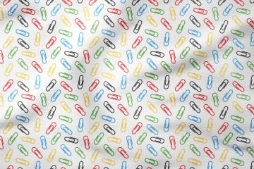 Back to School- Okula Dönüş, Renkli Ataç Desenli Dijital Baskılı Kumaş