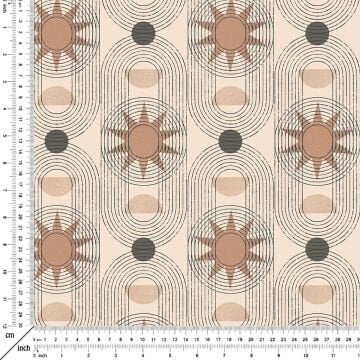 Bohem, Krem Zemin Üzerinde Yıldız Ve Geometrik Desenler