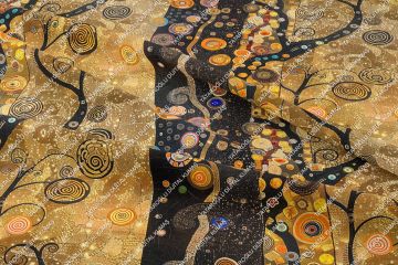 Gustav Klimt Esintisi, Art Deco Çok Amaçlı Dekoratif Dijital Baskı Kumaş