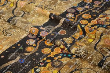 Gustav Klimt Esintisi, Art Deco Çok Amaçlı Dekoratif Dijital Baskı Kumaş