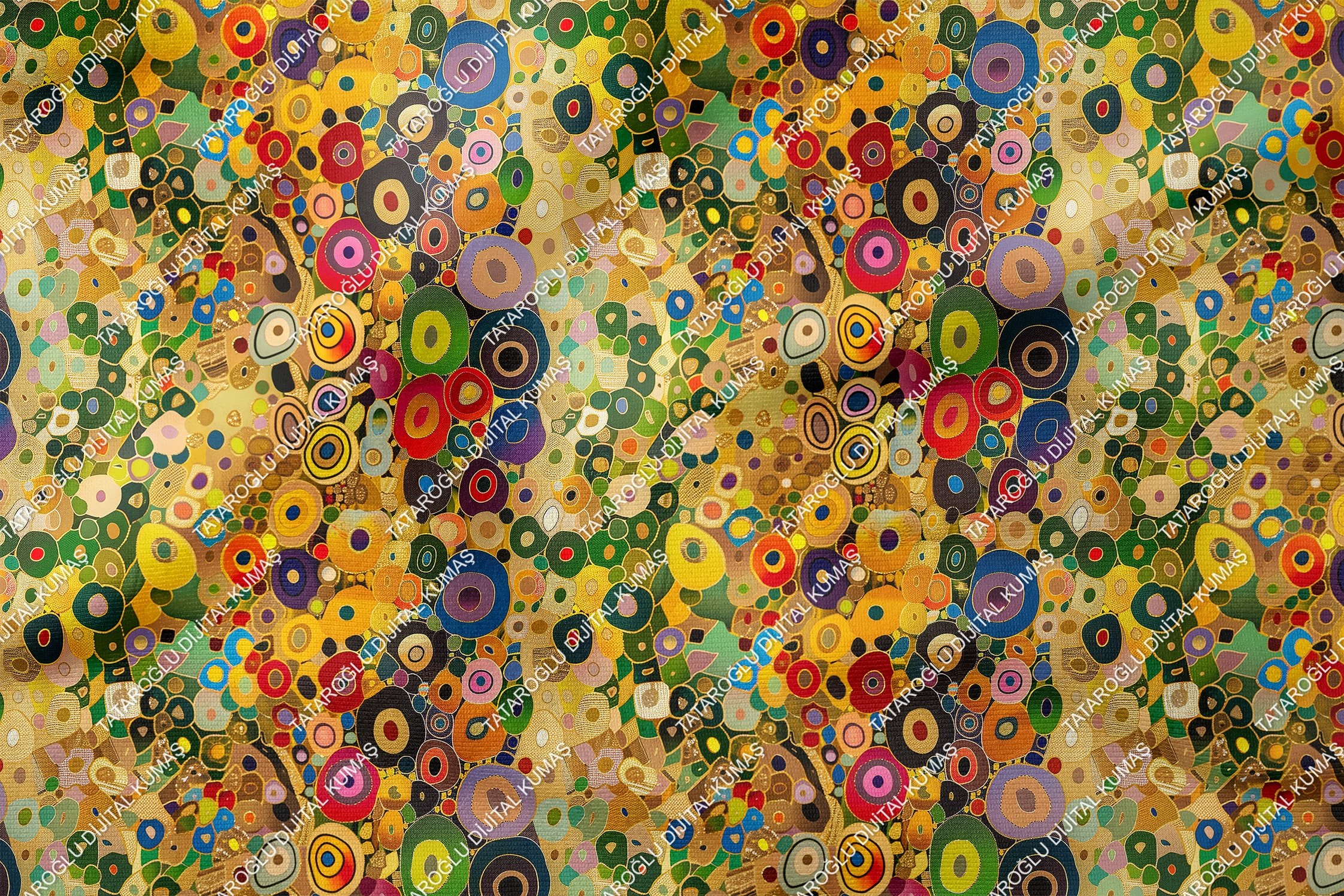 Gustav Klimt Esintisi, Art Deco Çok Amaçlı Dekoratif Dijital Baskı Kumaş