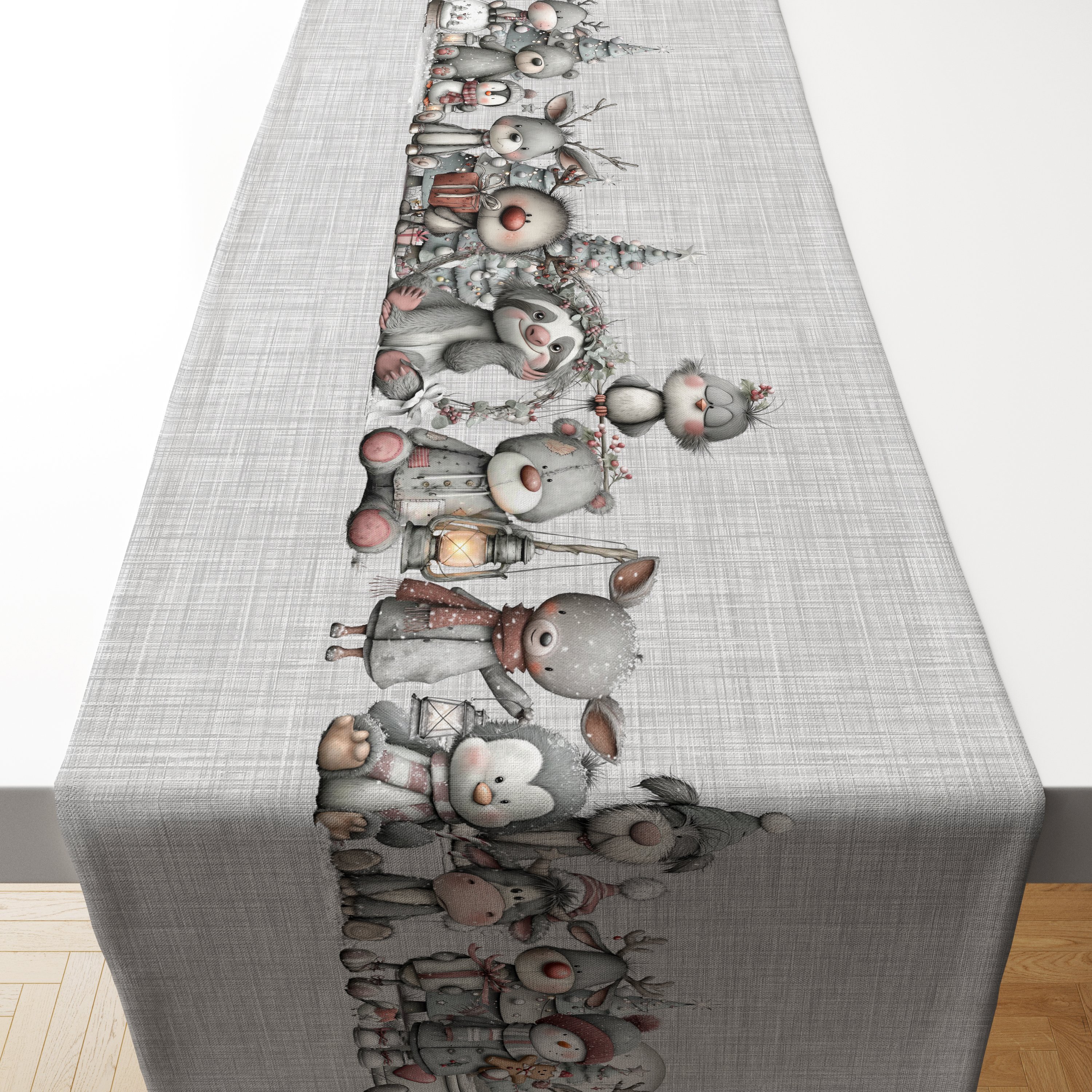 Yılbaşı Koleksiyonu- Yılbaşı Runner Dikişsiz Panel Kumaş